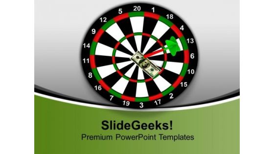 Dart Hitting Dollar As Target Competition PowerPoint Templates Ppt Backgrounds For Slides 1112