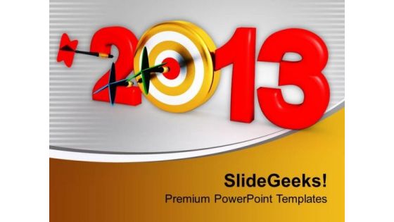 Dart Strike The Goal New Year PowerPoint Templates Ppt Backgrounds For Slides 0113