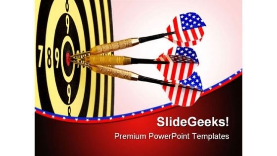 Darts On Target Americana PowerPoint Themes And PowerPoint Slides 0811