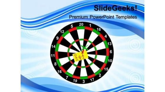 Darts With Stickers Hitting The Target PowerPoint Templates And PowerPoint Themes 1012