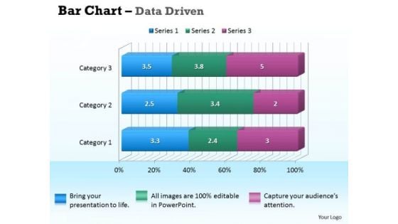 Data Analysis In Excel 3d Bar Chart For Business Information PowerPoint Templates