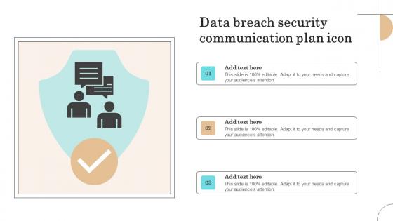 Data Breach Security Communication Plan Icon Demonstration Pdf