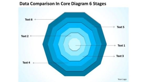 Data Comparison In Core Diagram 6 Stages Bussiness Plan PowerPoint Templates