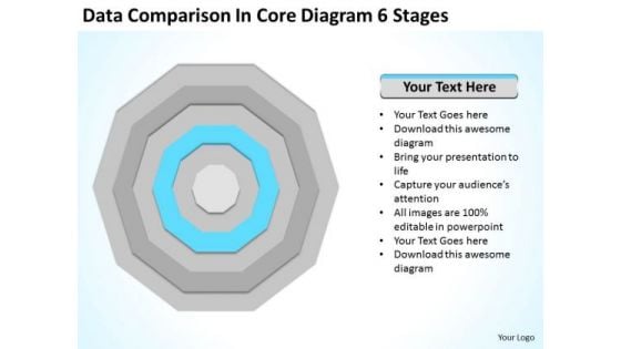 Data Comparison In Core Diagram 6 Stages Ppt Fitness Business Plan PowerPoint Templates