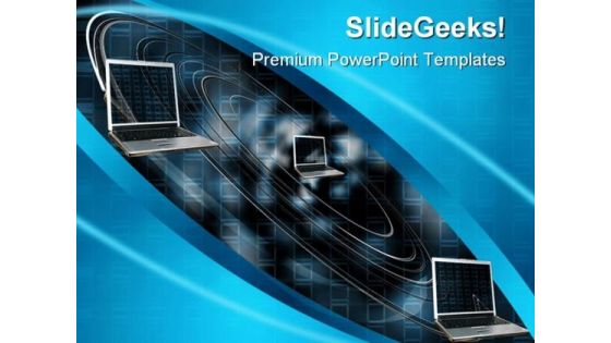 Data Flow Computer PowerPoint Background And Template 1210