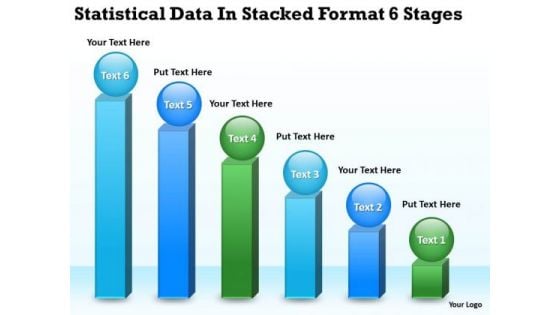 Data In Stacked Format 6 Stages Small Business Plan Template PowerPoint Slides