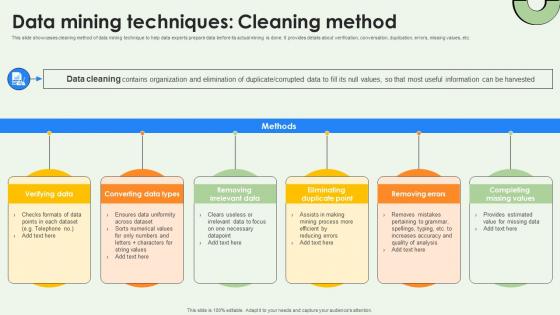 Data Mining Techniques Cleaning Method Data Warehousing And Data Mining Guide AI SS V Data Mining Techniques Cleaning Method Data Warehousing And Data Mining Guide AI SS V