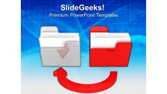 Data Moving From One Folder To Other PowerPoint Templates Ppt Backgrounds For Slides 0713