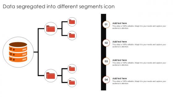 Data Segregated Into Different Segments Icon PPT Sample SS