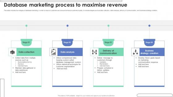 Database Marketing Process To Maximise Revenue Ppt Outline Structure Pdf