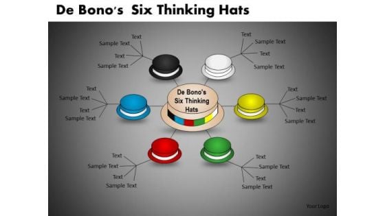 De Bonos Six Thinking Hats Network Diagram PowerPoint Ppt Slides