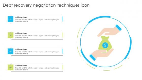 Debt Recovery Negotiation Techniques Icon Mockup Pdf