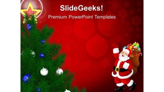 Decorative Christmas Tree Holidays PowerPoint Templates Ppt Backgrounds For Slides 1212