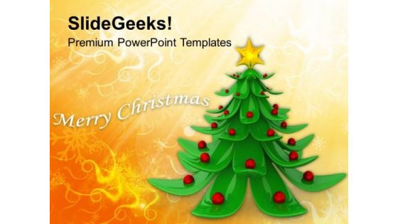 Decorative Christmas Tree With Background PowerPoint Templates Ppt Backgrounds For Slides 1112