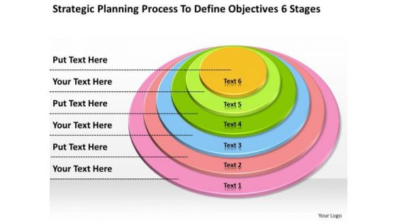 Define Objectives 6 Stages Example Of Business Plan Outline PowerPoint Templates