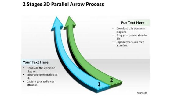 Define Parallel Processing 2 Stages 3d Arrow PowerPoint Slides