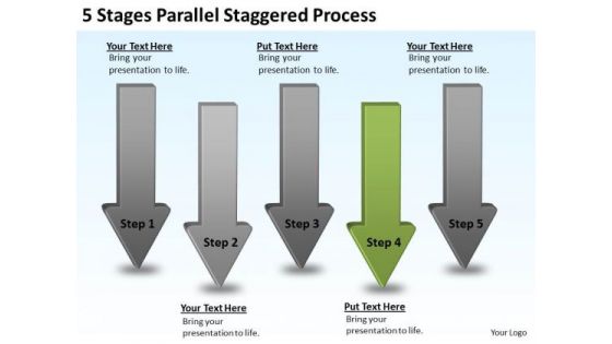 Define Parallel Processing Staggered PowerPoint Templates Backgrounds For Slides