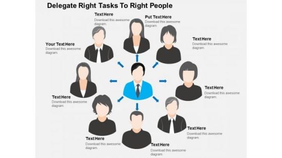 Delegate Right Tasks To Right People PowerPoint Template