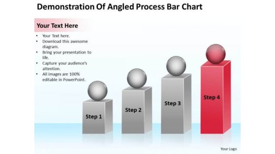 Demonstration Of Angled Process Bar Chart Ppt Business Plan PowerPoint Slide