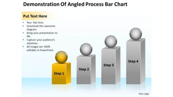 Demonstration Of Angled Process Bar Chart Ppt Business Plan PowerPoint Slides