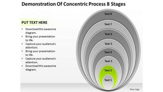 Demonstration Of Concentric Process 8 Stages Business Plan Downloads PowerPoint Slides