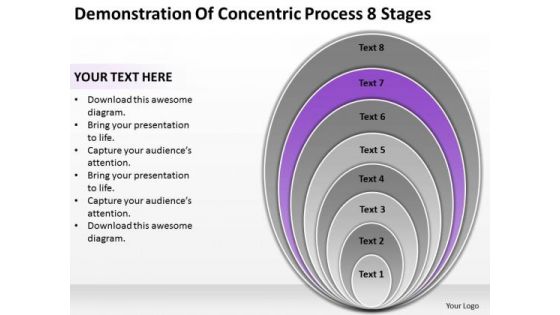 Demonstration Of Concentric Process 8 Stages Businessplans PowerPoint Templates