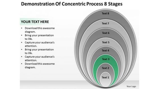 Demonstration Of Concentric Process 8 Stages Ppt Business Plan PowerPoint Templates