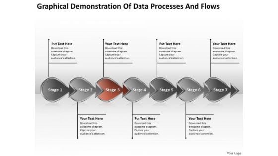 Demonstration Of Data Processes And Flows Business Flowcharting PowerPoint Templates