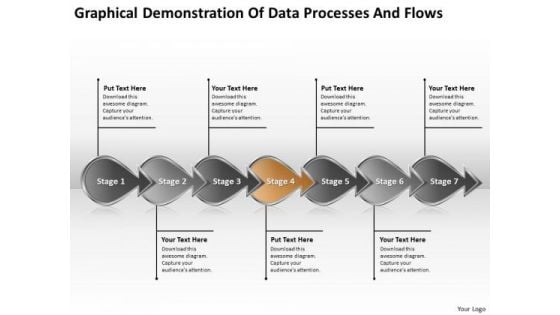 Demonstration Of Data Processes And Flows Chart Flowcharting PowerPoint Templates