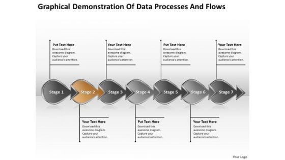 Demonstration Of Data Processes And Flows Flowcharting PowerPoint Templates