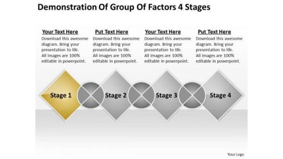 Demonstration Of Group Factors 4 Stages Basic Business Plan Template PowerPoint Slides