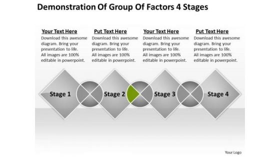 Demonstration Of Group Factors 4 Stages Sample Business Plan Outline PowerPoint Templates