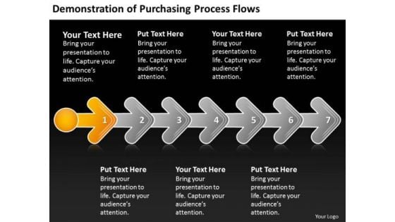 Demonstration Of Purchasing Process Flows Flowcharts PowerPoint Templates