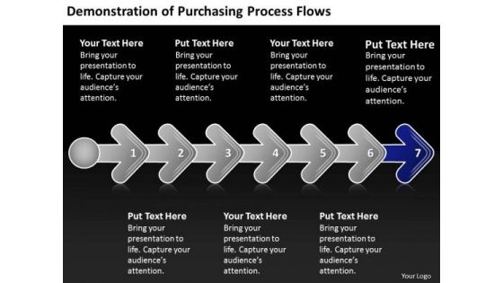 Demonstration Of Purchasing Process Flows PowerPoint Flowchart Slides