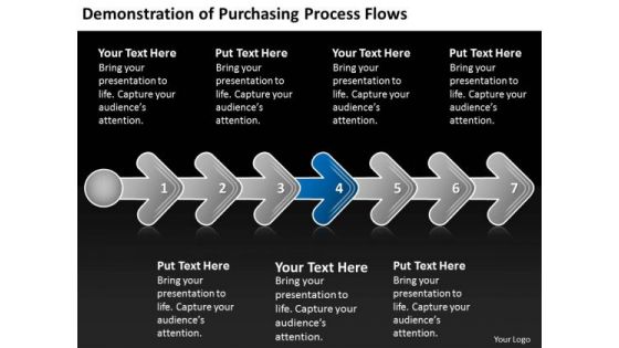 Demonstration Of Purchasing Process Flows Slides Chart PowerPoint