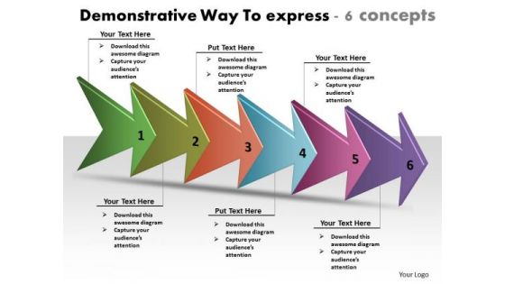Demonstrative Way To Express 6 Concepts Network Mapping Freeware PowerPoint Templates
