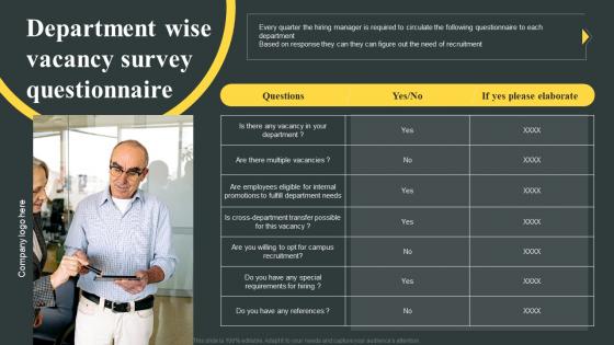 Department Wise Vacancy Survey Questionnaire Organizations Guide To Talent Structure Pdf