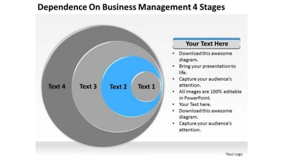 Dependence On Business Management 4 Stages Ppt Plan PowerPoint Templates