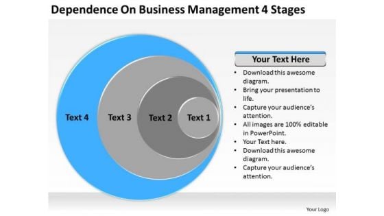 Dependence On Business Management 4 Stages Ppt Plans Sample PowerPoint Templates