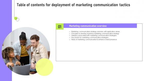 Deployment Of Marketing Communication Tactics Table Of Contents Mockup Pdf