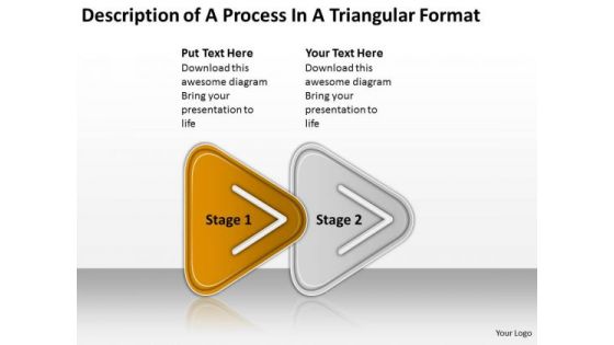 Description Of A Process In Triangular Format PowerPoint Flowchart Slides