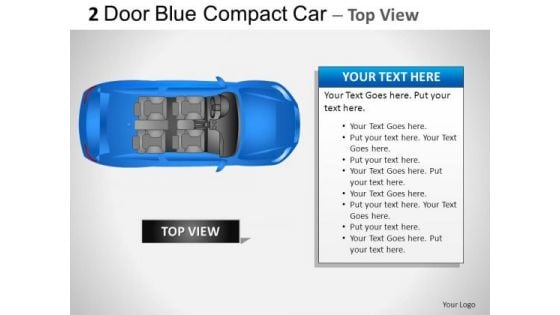 Design 2 Door Blue Car Top PowerPoint Slides And Ppt Diagram Templates