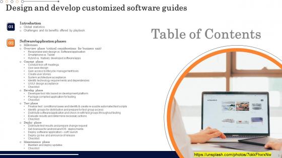 Design And Develop Customized Software Guides Ppt Powerpoint Presentation Complete Deck With Slides