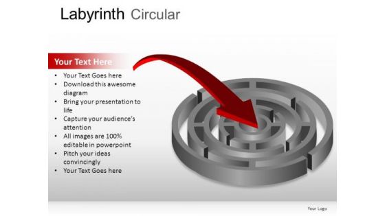 Design Graphic Labyrinth Circular PowerPoint Slides And Ppt Diagram Templates