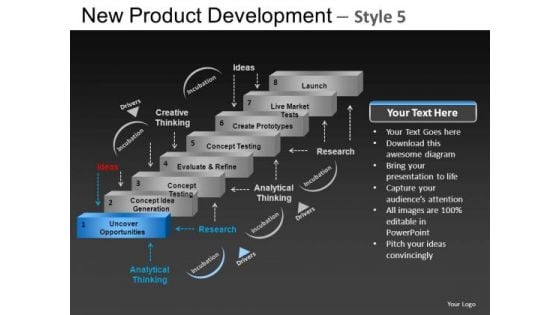 Design New Product Development 5 PowerPoint Slides And Ppt Diagram Templates