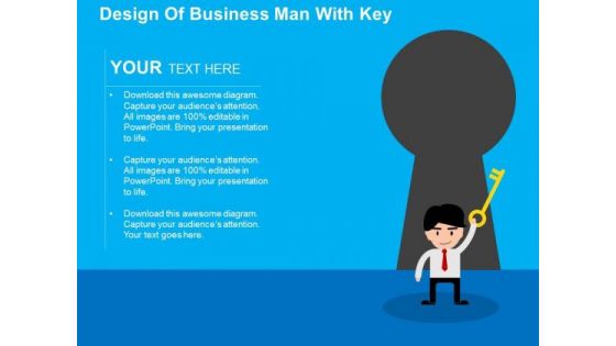 Design Of Business Man With Key PowerPoint Templates