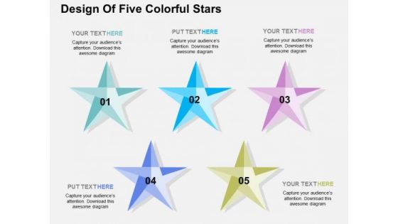 Design Of Five Colorful Stars PowerPoint Templates