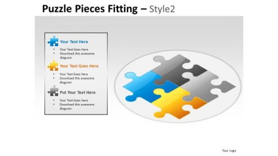 Design Puzzle Pieces Fitting PowerPoint Slides And Ppt Diagram Templates