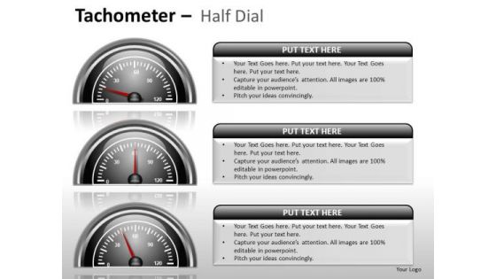 Design Tachometer Half Dial PowerPoint Slides And Ppt Diagram Templates