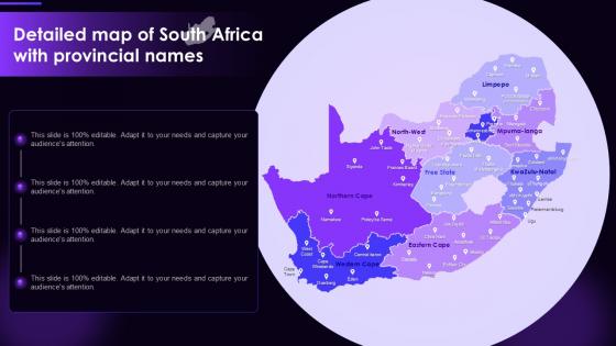 Detailed Map Of South Africa With Provincial Names Detailed Map Of South Africa With Provincial Names